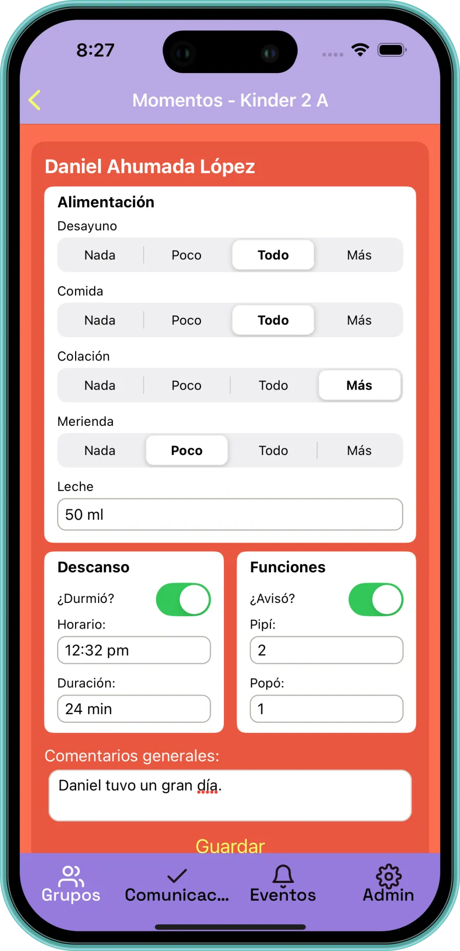 Momentos y observaciones del desarrollo infantil